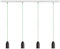 Buchenbusch urban design Beton Deckenlampe 4 flammig dark edition, Lampe modern mit Textilkabel Grün, Pendellampe Esstisch
