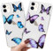 LLZ.COQUE 2 Pack Hülle für iPhone 11 Handyhülle Schmetterling Klar Schutzhülle Transparent Butterfly Case Backcover Schmetterling Hülle für iPhone 11 Blau&Lila