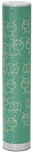 Northpoint LED Stehlampe Lichtsäule mit samtiger Textil Oberfläche und Stanzmuster Höhe ca. 64cm warmweißes Licht stufenlos dimmbar (Samt Grün Raupe)
