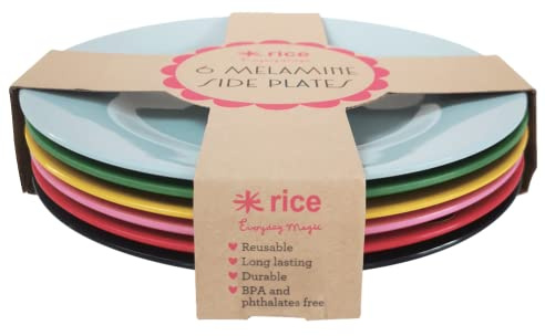 Rice Melamine Round Side Plates 6 Pieces – Favorite Colours