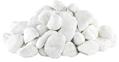 Gexmile Guijarros Blancos Grava Natural Decorativa Piedras de Roca Río para Maceta Jardín Casa Florero Acuario Diámetro 40-60mm 1000g