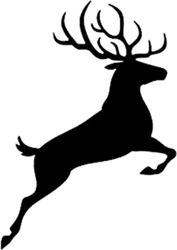 Jumping Deer Sticker Kleber Aufkleber springender Hirsch Rotwild Reh JDM Jäger in 6 Größen und 21 Farben