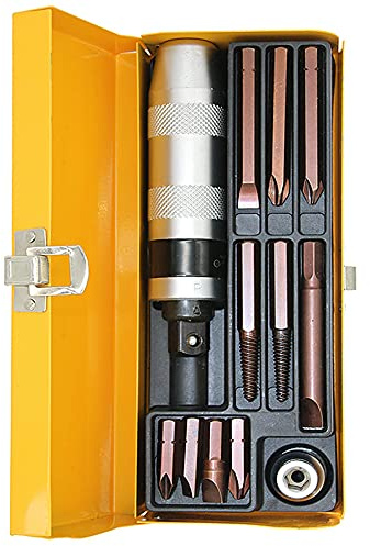 Screwdriver Set, 12pcs Impact Screwdriver Set, Decapitation Extractor Manual Reversible Impact Screw Driver Kit, Portable Rusty and Frozen Screw Removal Tool for Screws