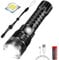 BESTSUN Linterna LED XHP70, superbrillante 12000 lúmenes Linterna de mano recargable Lámpara de antorcha impermeable con zoom Linterna de 5 modos para acampar Senderismo Pesca Caza