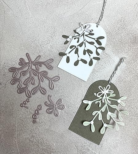 Stanzschablone Weihnachten Mistel Kuss Mistelzweig mit Schleife, 7x7cm, 4-tlg.