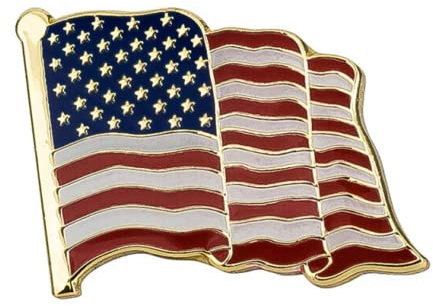 United States of America USA Diplomat Flag Metal Enamel Pin Badge – Stars & Stripes Lapel Brooch 2.4 x 2 cm – Patriotic National Symbol for Events & Travel