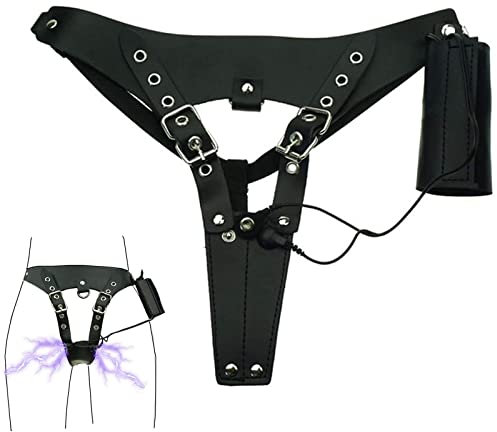 LZMYZ Elektro Stimulation Klitoris Bondage Shock Unterhose Damen Slips Leder PU Shorts Einstellbar Versuchung Sexy elastische Unterwäsche Reizstrom-Gerät Sex Toys Für Frauen Erotik Keuschheit Gürtel