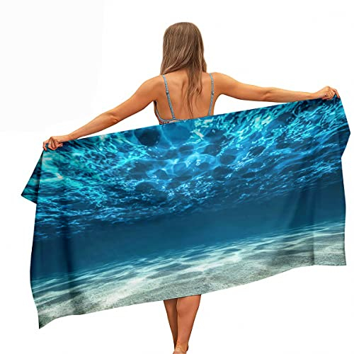 Ulticool Mikrofaser Handtuch - Ozean Meer Strand - 160 x 80 cm - Leicht Reisehandtuch Schnelltrocknend Badetuch Strandhandtuch Saunatuch Microfaser Microfiber - für Reise Fitness Sport Strand