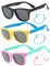 Lentes de Sol Flexibles para Niños y Niñas Polarizados Irrompibles Protección UV400 Certificado Bebés Gafas con Funda, 2-8 Años (Negros + Amarillo/Azul + Rosa/Cian)