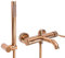 Rea ROBINET DE BAIGNOIRE LUNGO ROSE GOLD Mitigeur Baignoire avec Douchette en Laiton pour Salle de Bain Chaude et Froide Réglable (Or rosé)