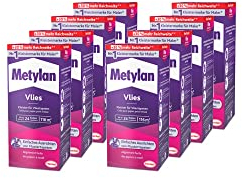 Metylan Vlies, Tapetenkleister für Vliestapeten mit glatter oder strukturierter Rückseite, einfach zu verwendender Tapetenkleister, Kleister mit hoher Ergiebigkeit, 8x720g