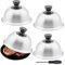 TGKYK Burgerglocke, 4 Stück Burger Glocke mit Schraubendreher, 16 x 10 cm Burger Zubehör, Langlebig Edelstahl Burgerglocken für Cheeseburger Barbecue Steak Hamburger