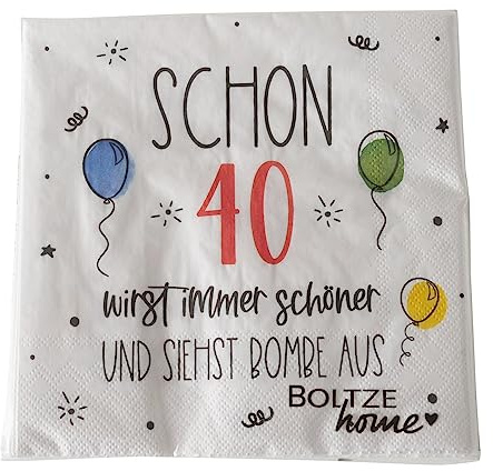 20 Servietten zum Geburtstag, 17x17cm, 3lagig; Papier (40)