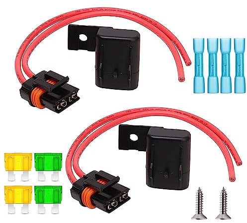 GUUZI Portafusibles en línea IP67 a Prueba de Agua, arnés de cableado de Calibre 12AWG ATC/ATO 20A/30A Portafusibles de Hoja para Sistema de alimentación de autobús de Servicio Pesado(Paquete de 2)