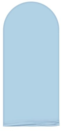 AIBIIN Arrière-plan en forme d'arche - Dessus rond - Double face - Pour cérémonie de mariage - Fête d'anniversaire - Fête prénatale - Décoration de banquet - Bleu uni - 0,8 x 1,8 m