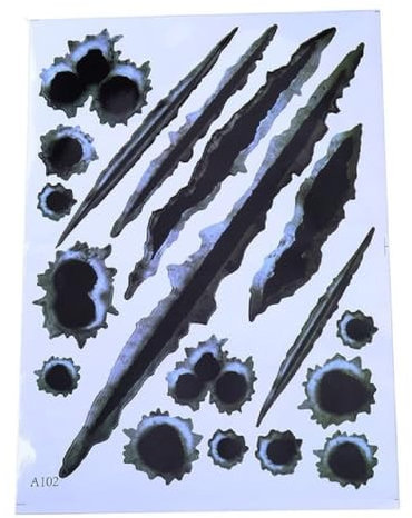 HHF Aufkleber 1Pcs Car Stickers 3D Bullet Hole Funny Decal Motorcycle Scratch Realistic Hole Waterproof Car Stickers (Farbe : Weiß)