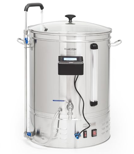 Klarstein Bierbrauset zum Selber Brauen, Edelstahl-Bierbrauset, 65L Bierbrauanlage, Maischekessel Beer Brewing Kit für Anfänger, App-Steuerung, Auto-Modus, Zirkulation Pumpe, 3300W Bier Braukessel
