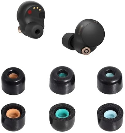 [3 Pairs] Replacement Noise Isolation Ear Tips for Sony WF-1000XM3 & WF-1000XM4 Headphone, Memory Foam Ear tips Fit Charging Case (Sizes S/M/L)