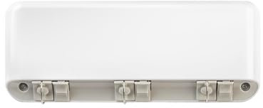 Tendedero retráctil con 3 Hilos, Ideal para Interiores y Exteriores, de ABS y Nailon, Cuerdas de 15 m y Base de 28,5 x 11,5 x 3,5 cm, Blanco y Gris