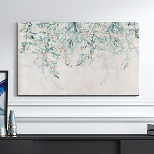 Innen-schlafzimmer-wohnzimmer-dekoration, Glatte, Weiche Staubschutzhülle Mit Malerei-druck, 32–80 Zoll Tv-abdeckung, Staubdichtes Polyester-tv-displayschutz-abdeckungs(Size:60IN(141X85CM),Color:A)