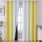 VEHEDE Ombre Blackout Curtains for Living Room 96 Inch Drop, Thermal Wave Curtains for Sliding Door, Noise Reducing Wave Stripe Drapes for Bedroom W52 x L96 Inch, Yellow and Greyish White, 2 Panels