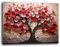 Quadro Moderno soggiorno ALBERO della VITA Rosso Rosa Astratto Quadri moderni da Parete XXL grande Stampa su tela Canvas Decorazione Murale muro Arredo Camera da letto Salone (7, 30x40 cm)