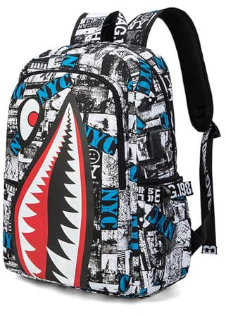 FANDARE Zainetto Scuola Galaxy per Bambini e Adolescenti con Porta di Ricarica USB - Borsa Leggero Casual