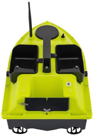MIKIYUEER RC Futterboot für Angeln - 2 * 5200mAh Köderboot mit LED Display, Dual Motoren, Fernsteuerung - Perfekt für Brandungsangeln - Grün