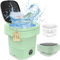 Portable Mini Waschmaschine Mit Schleuder - 13L Waschmaschine Mini Washing Machine Faltbare, Effiziente Kleine Waschmaschine Mobile Waschmaschine für Babykleidung Unterwäsche Camping Reise Green