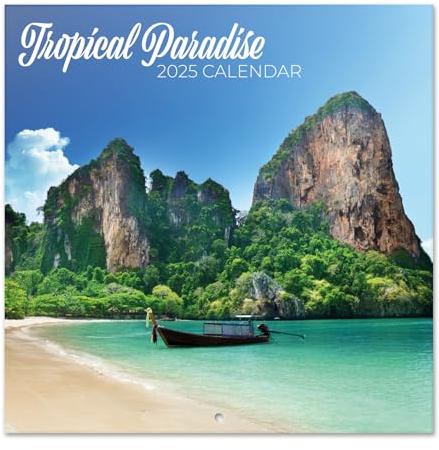 Kalender 2025 Wandkalender 2025 Grupo Erik Tropical Paradise Kalender 2025 Familienplaner 30 x 30 cm 12 Monate Jahreskalender Familienkalender 2025