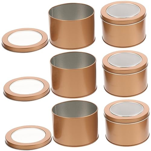 ANDRESLAD 6 Piezas Macetero De Metal De Hojalata Esmerilado Macetero Sencillo Rústico para Suculentas Contenedor para Plantar para Plantas De Interior y Exterior Jardín o Escritorio