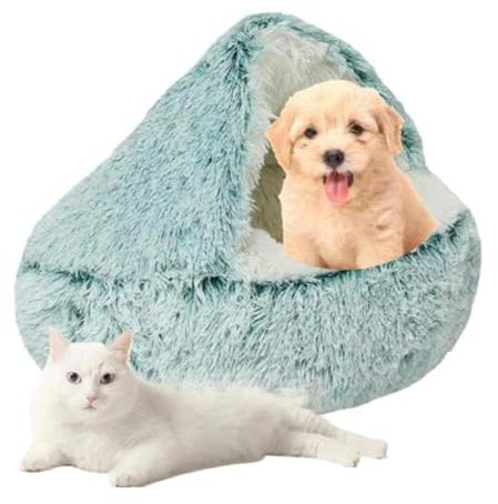 SHJOEE Flauschig Hundebett Muschelform 60cm Katzenbett Warm Tierbett Haustierbett Waschbar Hundesofa Katzensofa Plüsch Hundekorb Katzenkorb Weiche Kuschelbett für Den Schlaf im Innenbereich