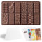 Huahuanghui Moule à chocolat en silicone pour 12 tablettes de chocolat - Moule profond avec grattoir et sac - Moule à chocolat profond - Moule à chocolat extra profond pour chocolat, praline, bonbons