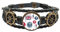 Geflochtenes Lederarmband mit Union Jack I Love UK-Form, M, Metall