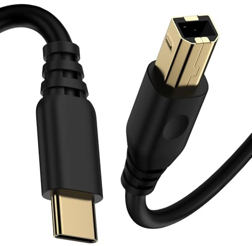 USB C to USB B Printer Cable 10FT, Extra Long USB B to USB C Scanner Printer Cord for MacBook Pro, Air, HP, Type C MIDI Cable for Yamaha Casio Digital Piano, MIDI Keyboard, DJ Controller, DAC to iPad
