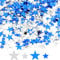 DazzJoy 4000 Stk Glitzer Streudeko Sterne Konfetti Weihnachten,2 Größen Sterne Deko Blau Silber,Weihnachtskonfetti Deko Sterne, Glitzersterne Streudeko Silvester,Pailletten Stern Tischdeko Streusterne