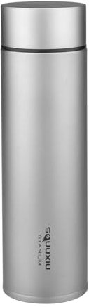 Leichte Thermosflasche für Reisen, 450 ml, Titan-Vakuumflasche mit Teefilter, Outdoor, Metall, Wasserttles, Camping, Wandern, Reisen