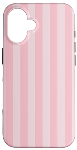 Pink Striped Cute Girly Aesthetic Girl Preppy Stripes Case for iPhone 16