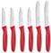 Ruffulon Paring Knife,Peeling Knife Set of 6,Vegetable Knife Small,Premium Fruit Knifes,Sharp Small Kitchen Knife Sets,Straight Edge&Serrated Knifes,Red Kitchen Paring Knives