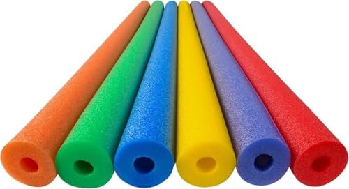 Lot de 6 Nouilles de Natation pour Enfants et Adultes, Longues en Mousse, 6 Couleurs au Choix, Aide à la Natation, Frites Aquatiques - Barre en Mousse