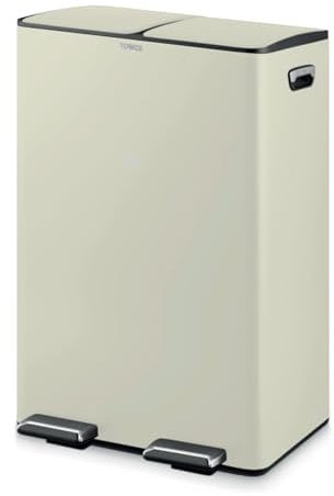 Tower T838023C Pedal Bin, Steel, Cream