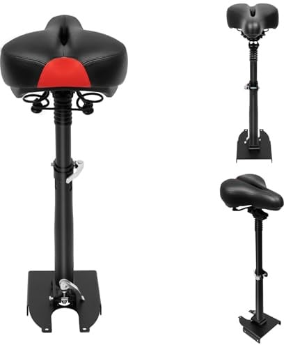KigerNee Elektroroller Sitzsattel Sattel für E-Scooter | Doppelfederung & Höhenverstellbar (50-68cm) | 100kg Traglast | PU-Schaumstoffpolster & Stahlrahmen | Federungssitz mit Schnellmontage