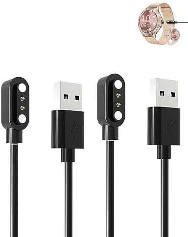 (2 Pack) Charging Cable for BOCLOUD NX19 Smart Watch 1.3, yystao Stable magnetic USB Charger Cord compatible with BOCLOUD NX19