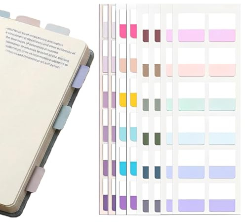 480 Stück Kleberegisterkarten Tab Marker, Seitenmarker Haftstreifen Index Tabs Page Marker Klebezettel Selbstklebend Tabs Haftnotizen für Büro, Dokumente, Bücher, Tagebuch, Ordner