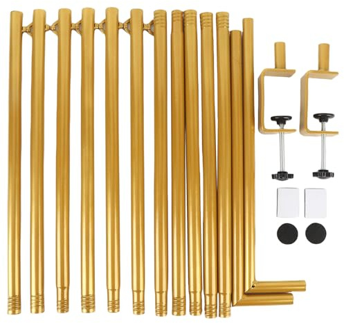 Tomotato Tischgestell mit Rohrhalterung, verstellbar 46-100 Zoll Breite 29-55 Zoll Höhe, aus Eisen, Tischbogenständer für Hochzeit Geburtstag Partydekoration (Gold)