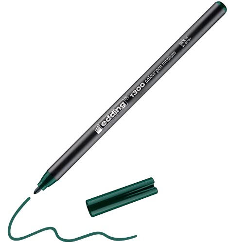 edding 1300 Fasermaler medium - flaschengrün - 1 Stift - Rundspitze 2 mm - Filzstift zum Zeichnen und Schreiben - Filzstift für Schule, Mandala, Bullet Journal