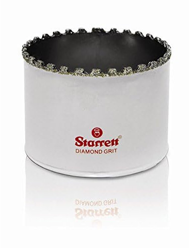 Starrett Diamond Grit Hole Saw - D0318 Ceramic and Tile Drill Cutter - For Brick Glass Marble Slate Stone Porcelain - 79mm (3.1/8 inch)