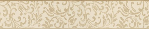 A.S. Création selbstklebende Bordüre Stick Ups Borte mit Blumenranken floral 5,00 m x 0,10 m beige creme Made in Germany 905529 9055-29