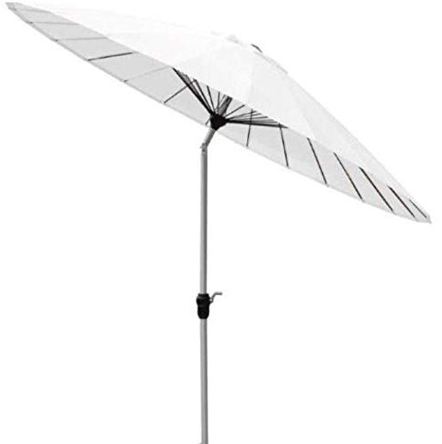 Sonnenschirm Ø3m Alu weiss Fiberglasstreben Kurbel verstellbar Schirm