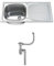 Dihl 1003 Kitchen Sink with Drainer, Single Bowl 1.0, Rectangle, 304 Stainless Steel, Silver, 100 x 50 cm, Inset, Includes Full Waste Kit and fixings